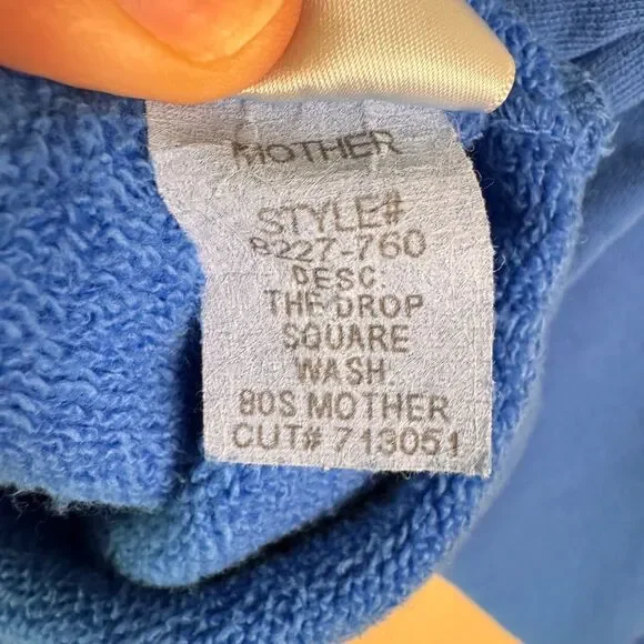 Mother The Drop Square 80’s Sweatshirt Womens XS Blue Graphic Crewneck Pullover - Picture 7 of 11